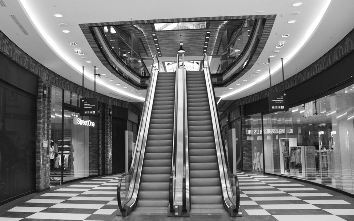 Fahrtreppe Eingang sw